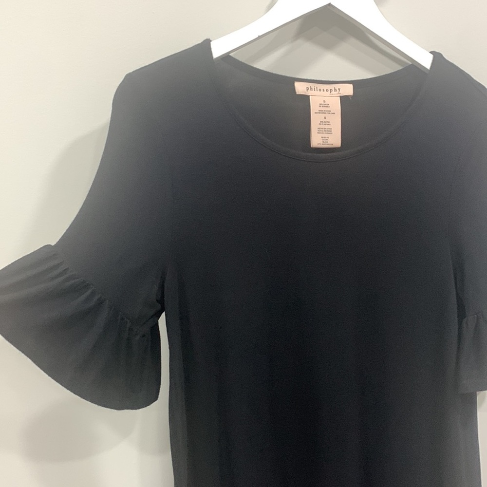 Philosophy Ruffle Short Sleeve Basic Classic Simp… - image 2